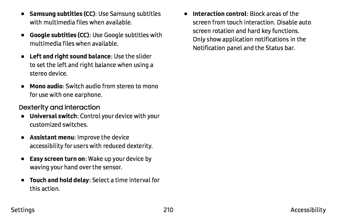 Left and right sound balance Galaxy Note7 Verizon