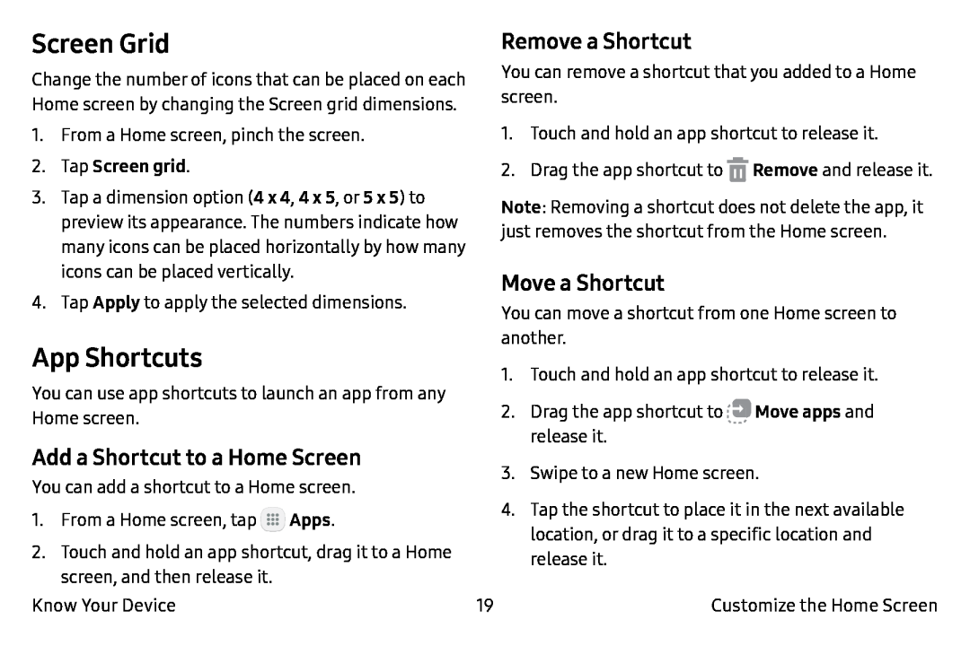 Move a Shortcut Galaxy Note7 Verizon