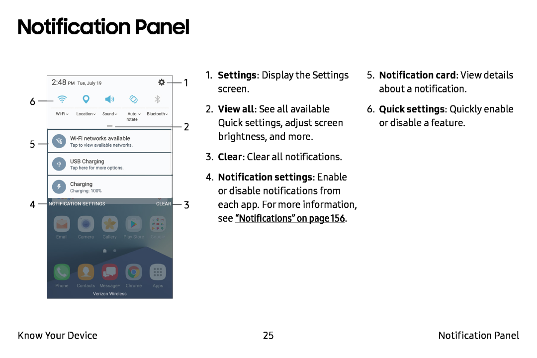 Notification Panel Galaxy Note7 Verizon