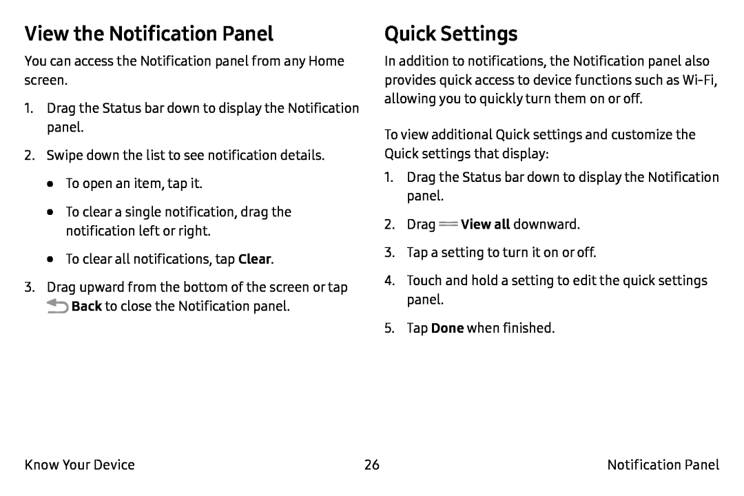 Quick Settings Galaxy Note7 Verizon