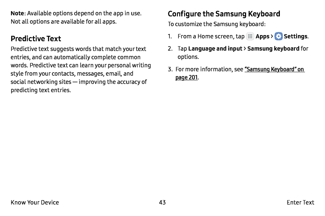 Configure the Samsung Keyboard Galaxy Note7 Verizon