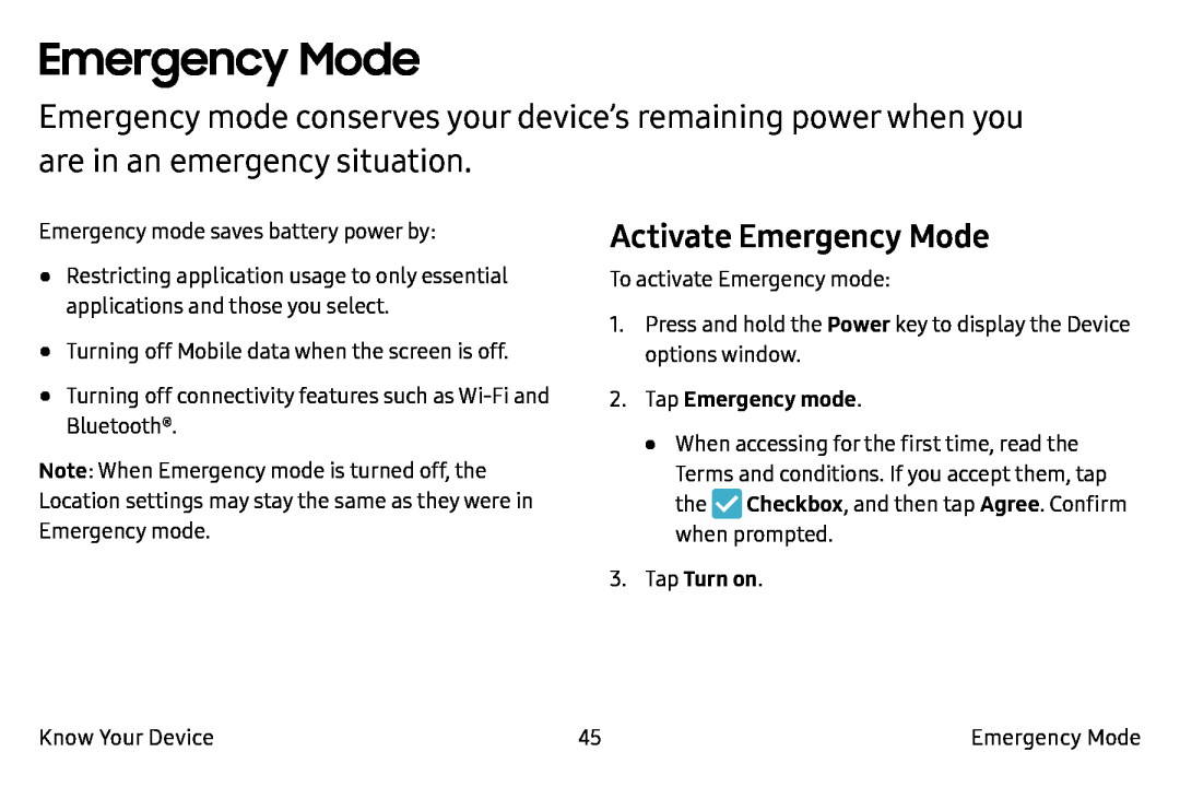 Emergency Mode Galaxy Note7 Verizon