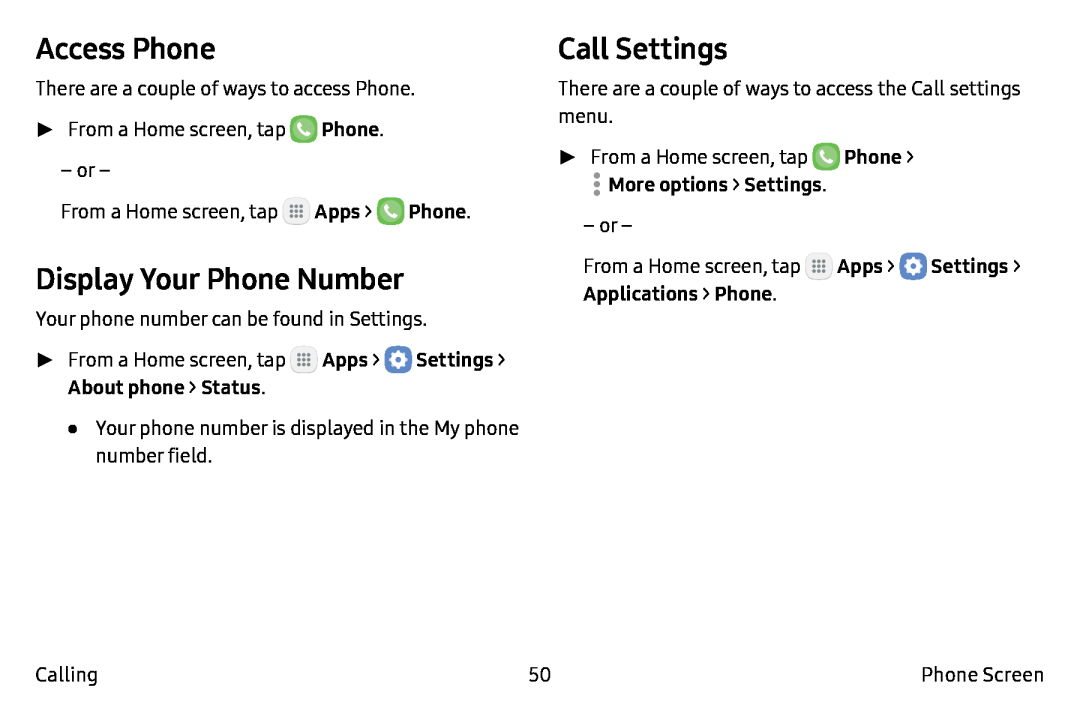 Call Settings Galaxy Note7 Verizon