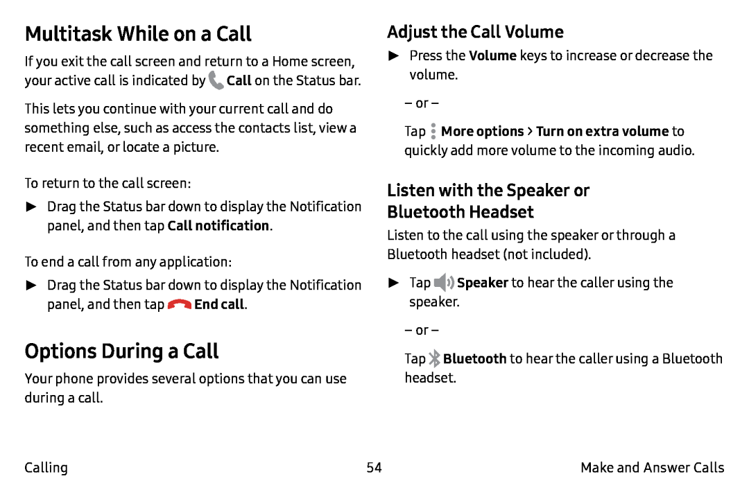 Adjust the Call Volume Galaxy Note7 Verizon