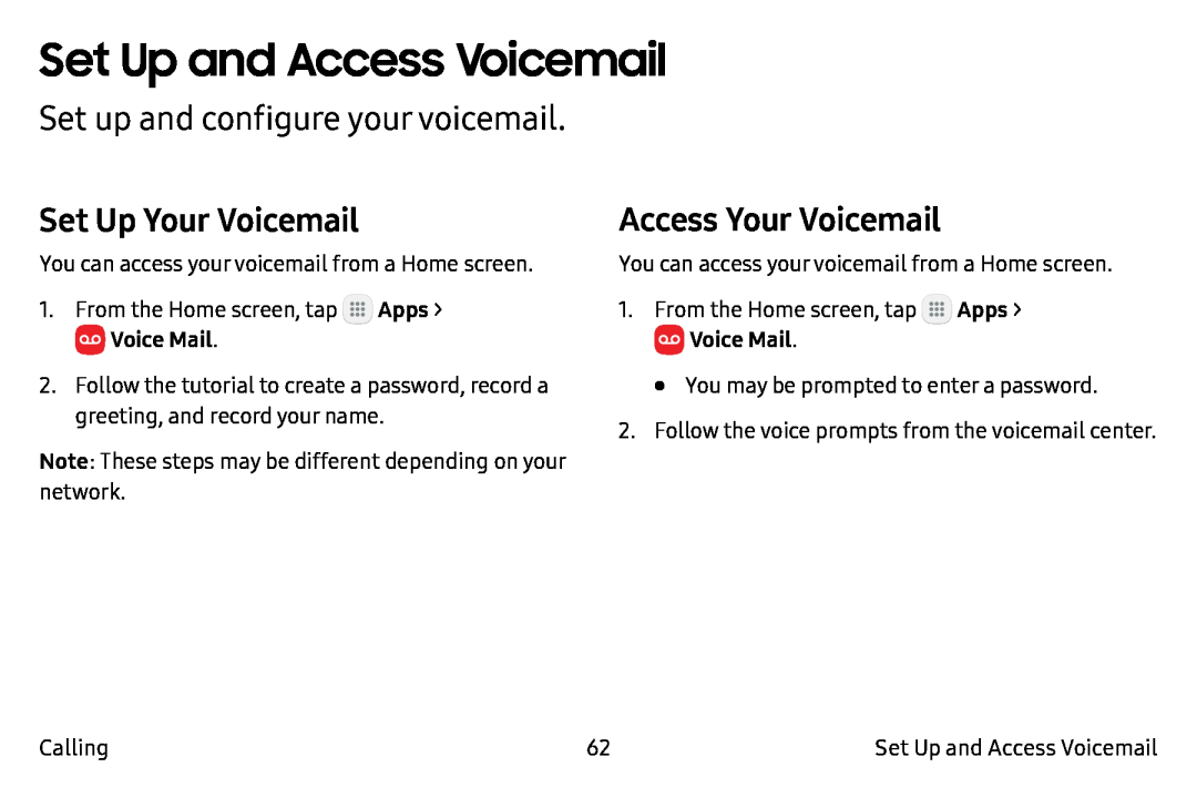 Set Up and Access Voicemail Galaxy Note7 Verizon