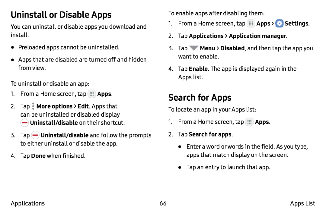 Uninstall or Disable Apps Galaxy Note7 Verizon