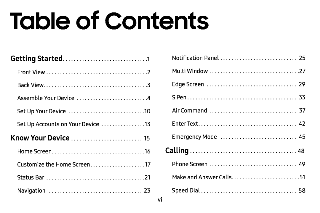 Table of Contents Galaxy Note7 Verizon