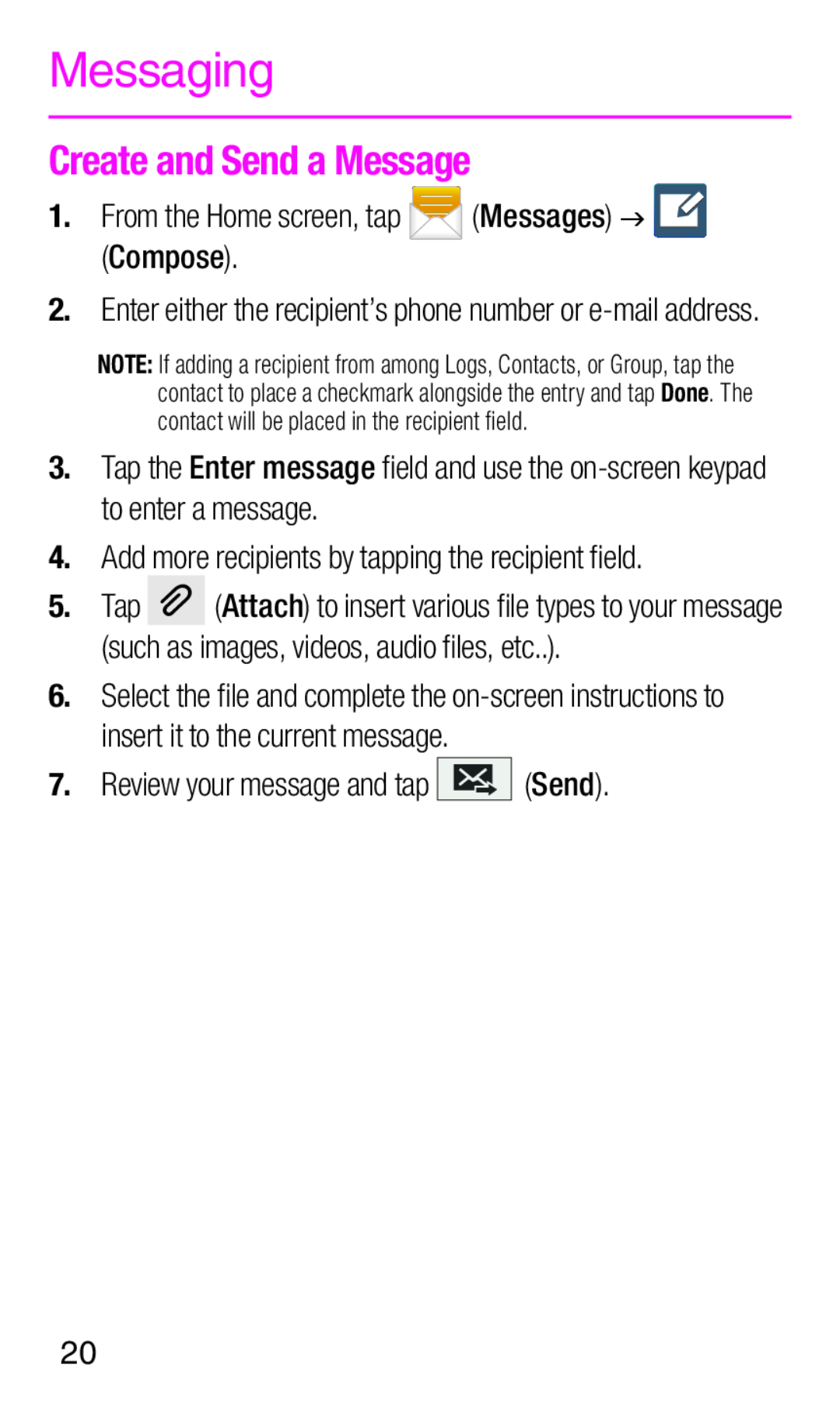 Create and Send a Message Galaxy Note 3 T-Mobile