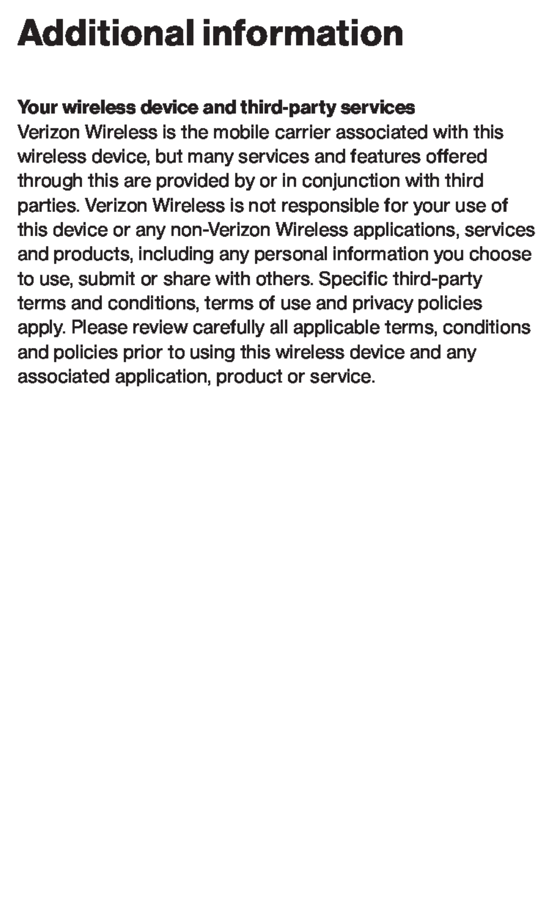 Additional information Galaxy Tab A 8.4 Verizon