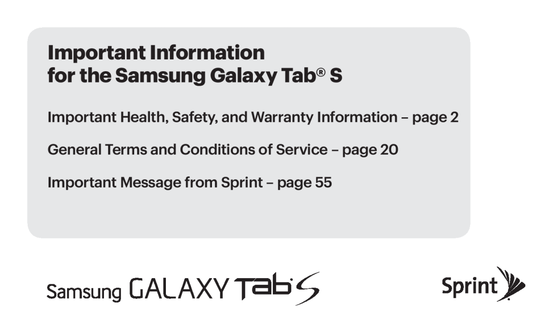 Galaxy Tab S 10.5 Sprint SM-T807PTSASPR