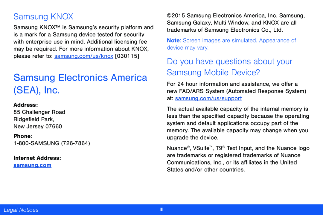 Samsung Electronics America (SEA), Inc Galaxy Tab 4 10.1 Verizon