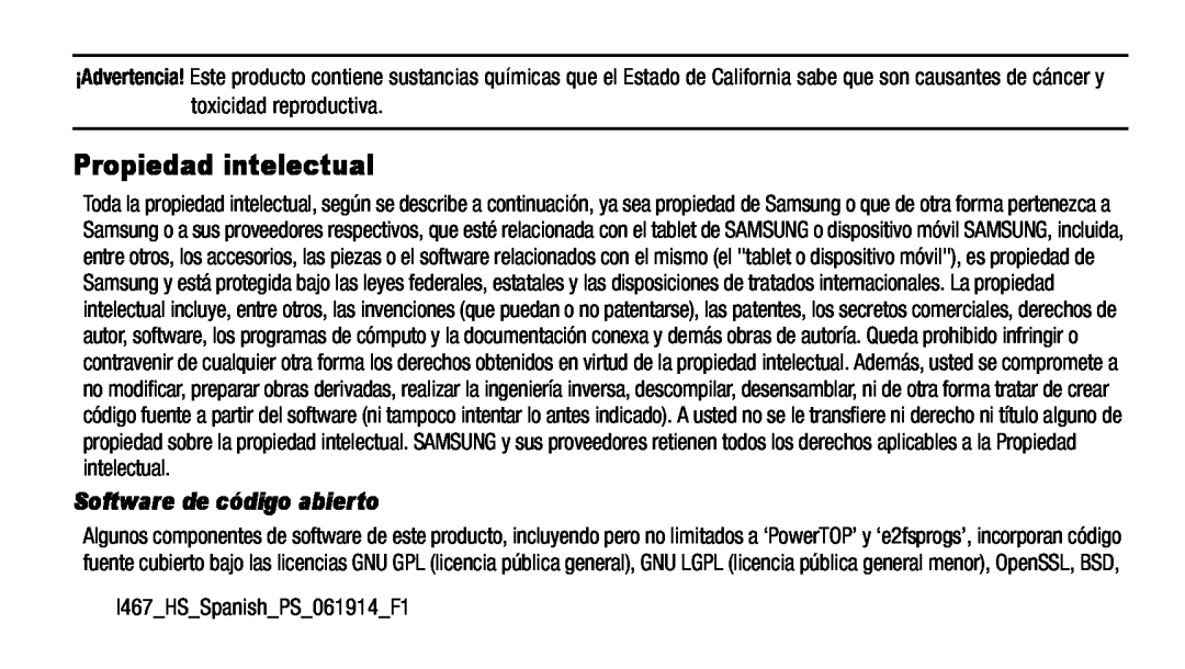 Propiedad intelectual Galaxy Note 8.0 AT&T