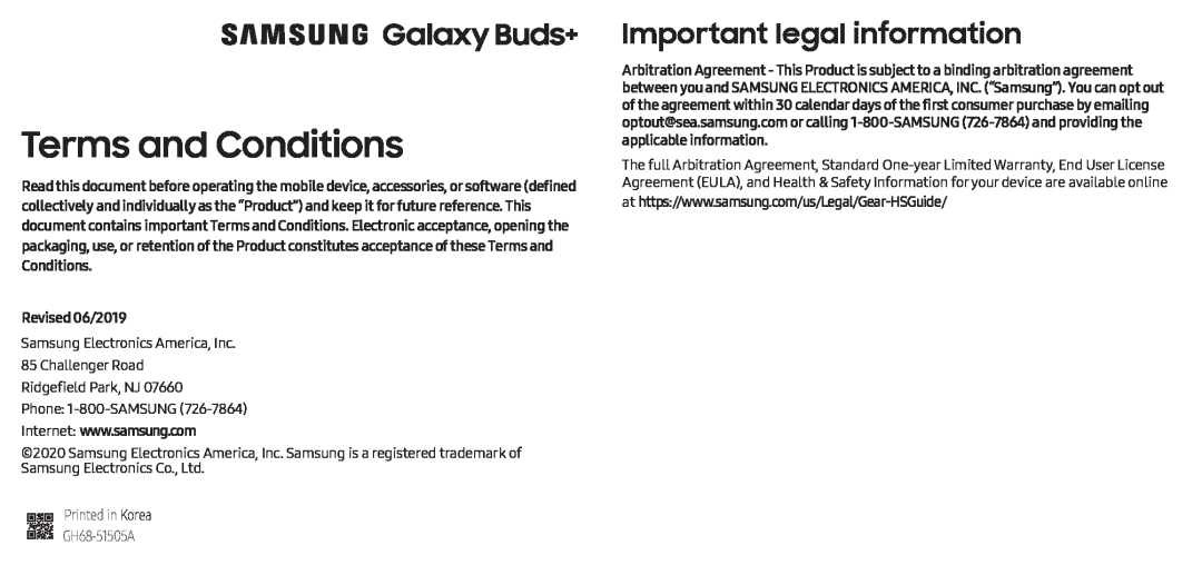 Galaxy Buds Galaxy Buds+ SM-R175NZPBXAR