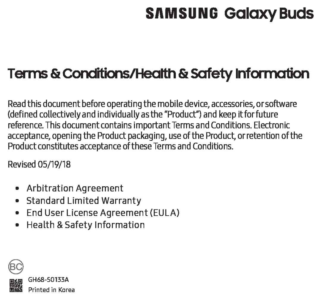 Galaxy Buds Galaxy Buds SM-R170NZKAXAR