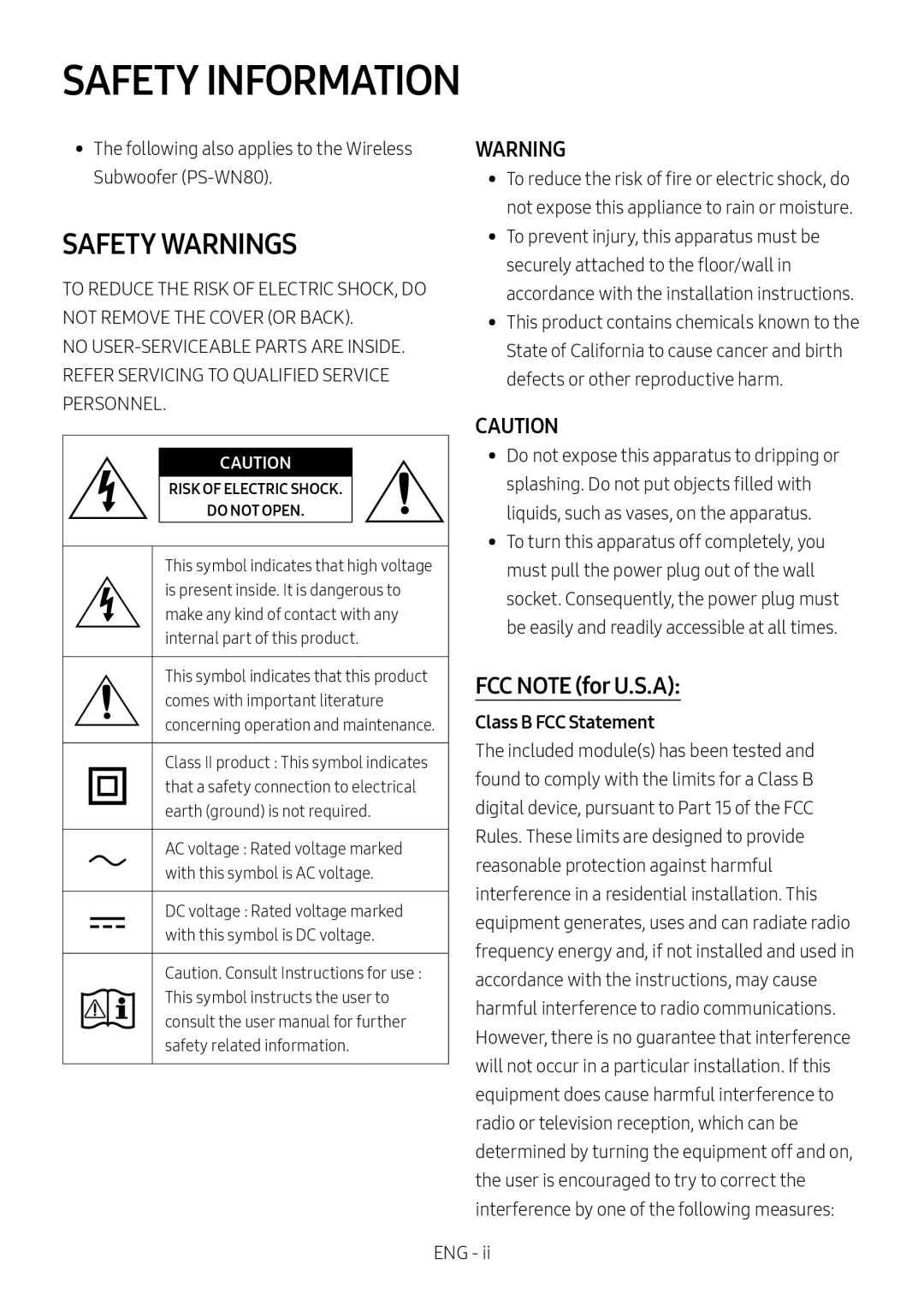 SAFETY INFORMATION Dolby Atmos HW-N850