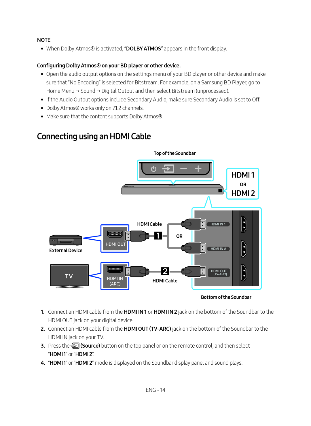 Connecting using an HDMI Cable Dolby Atmos HW-N850
