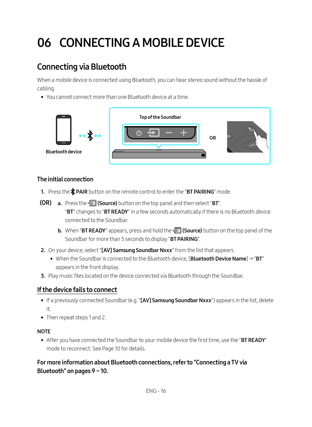 If the device fails to connect Connecting via Bluetooth