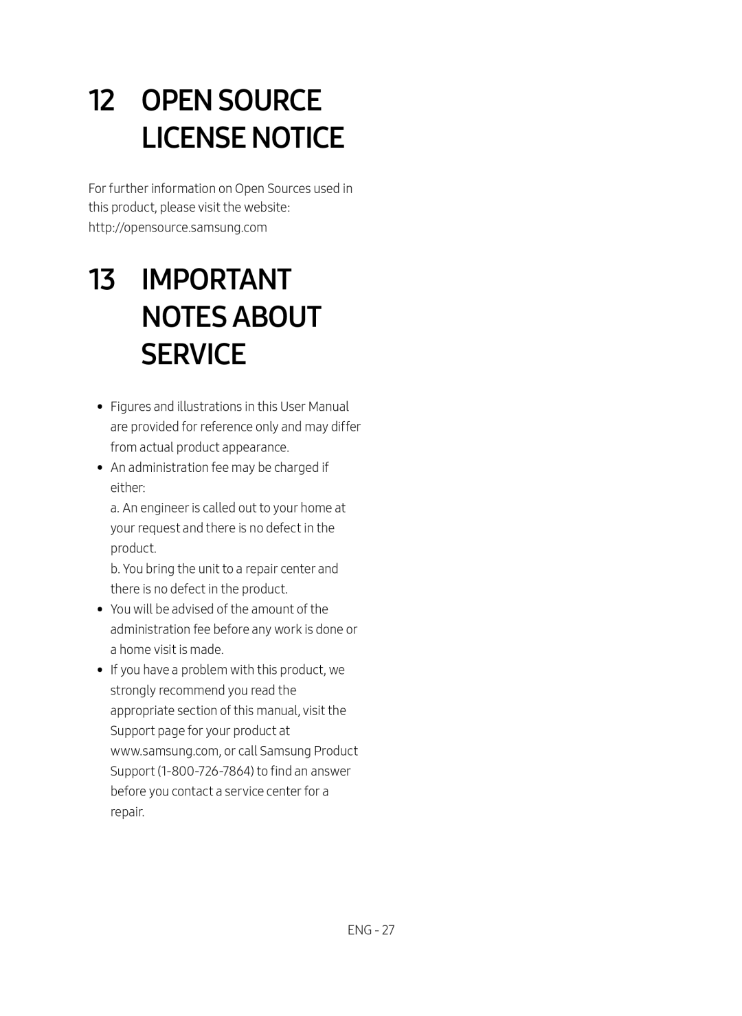 12OPEN SOURCE LICENSE NOTICE 13IMPORTANT NOTES ABOUT SERVICE