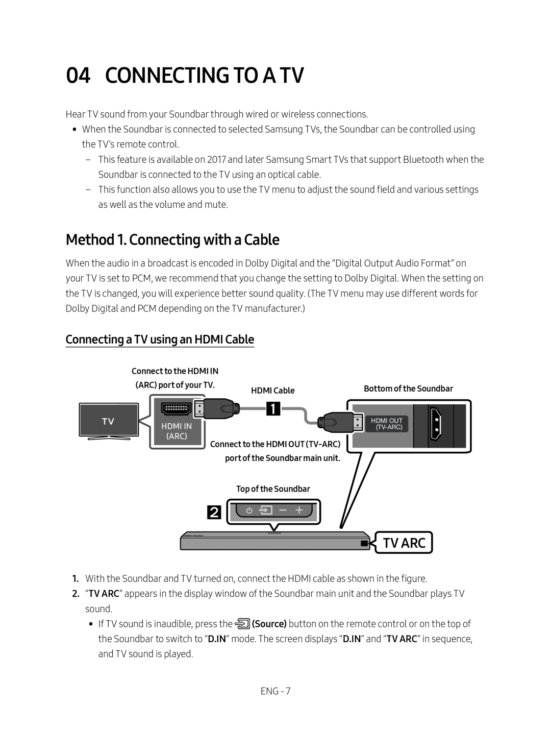 Connecting a TV using an HDMI Cable Dolby Atmos HW-N850